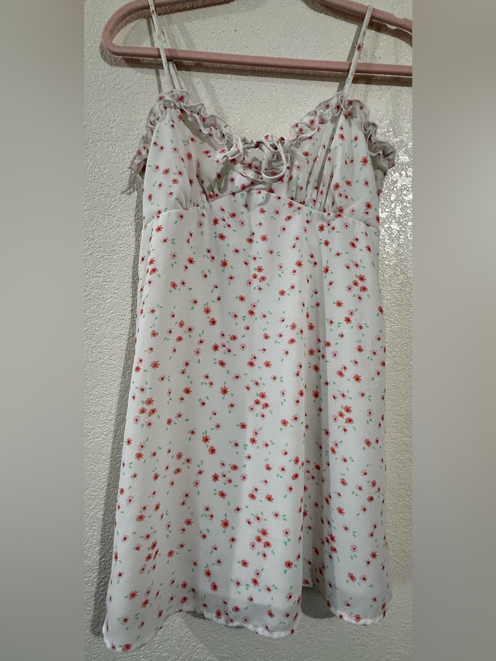 wild fable White Mini Slip Dress with Red Floral Print